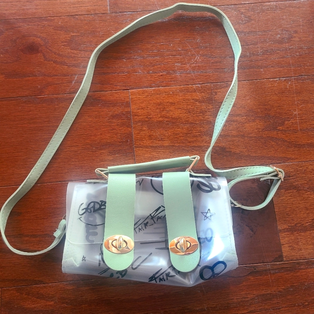 Clear Graffiti Pattern Crossbody